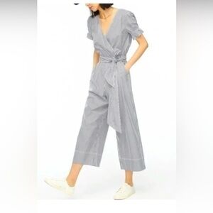 J. Crew Gray Wrap Jumpsuit